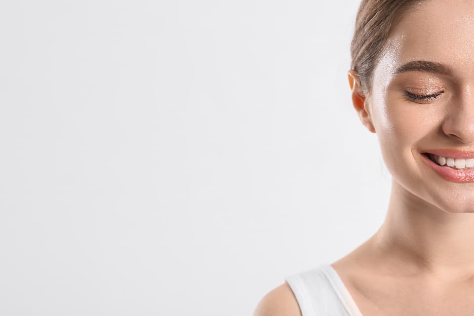 A close portrait showing facial skin