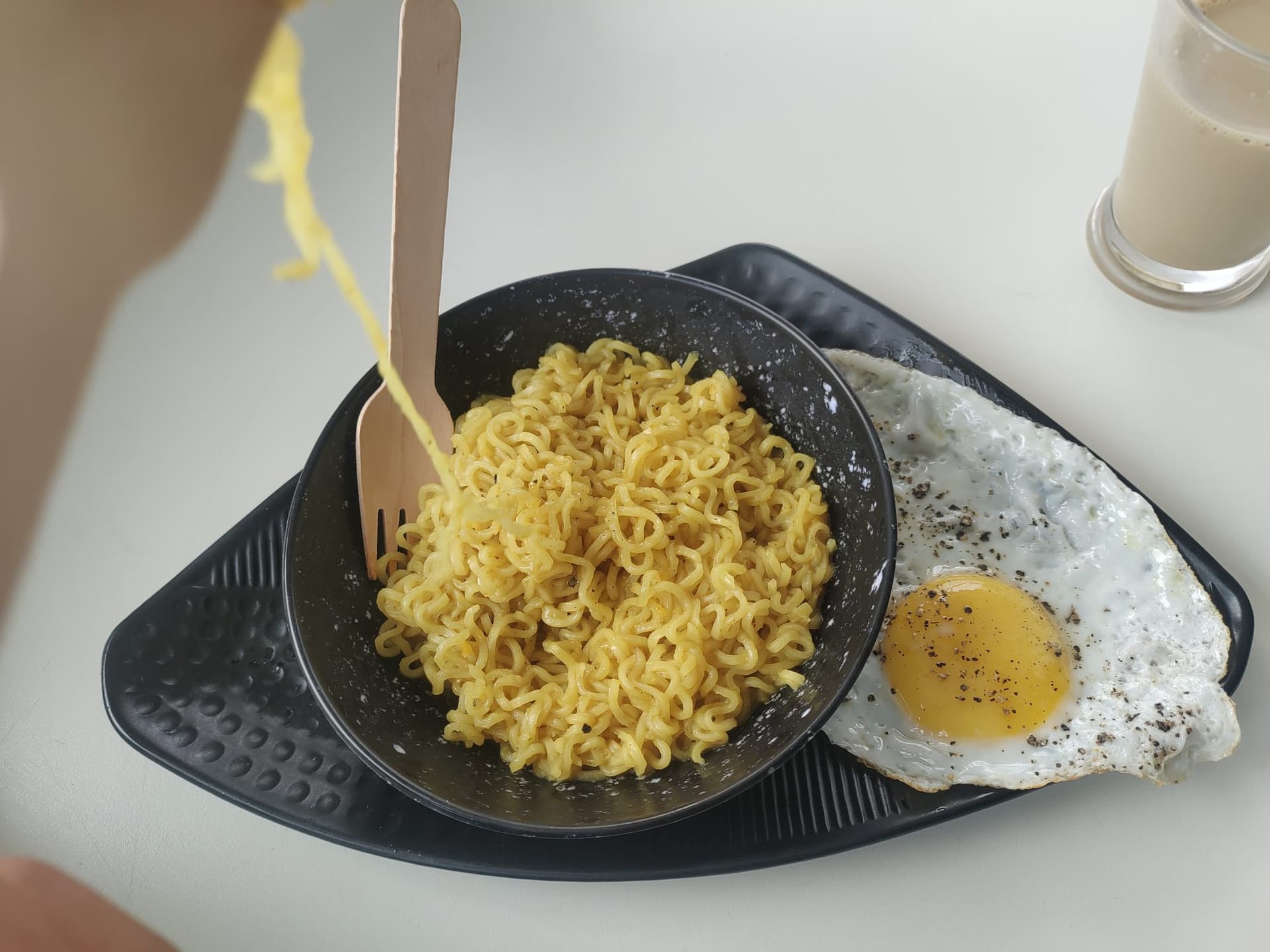 A bowl of instant noodles