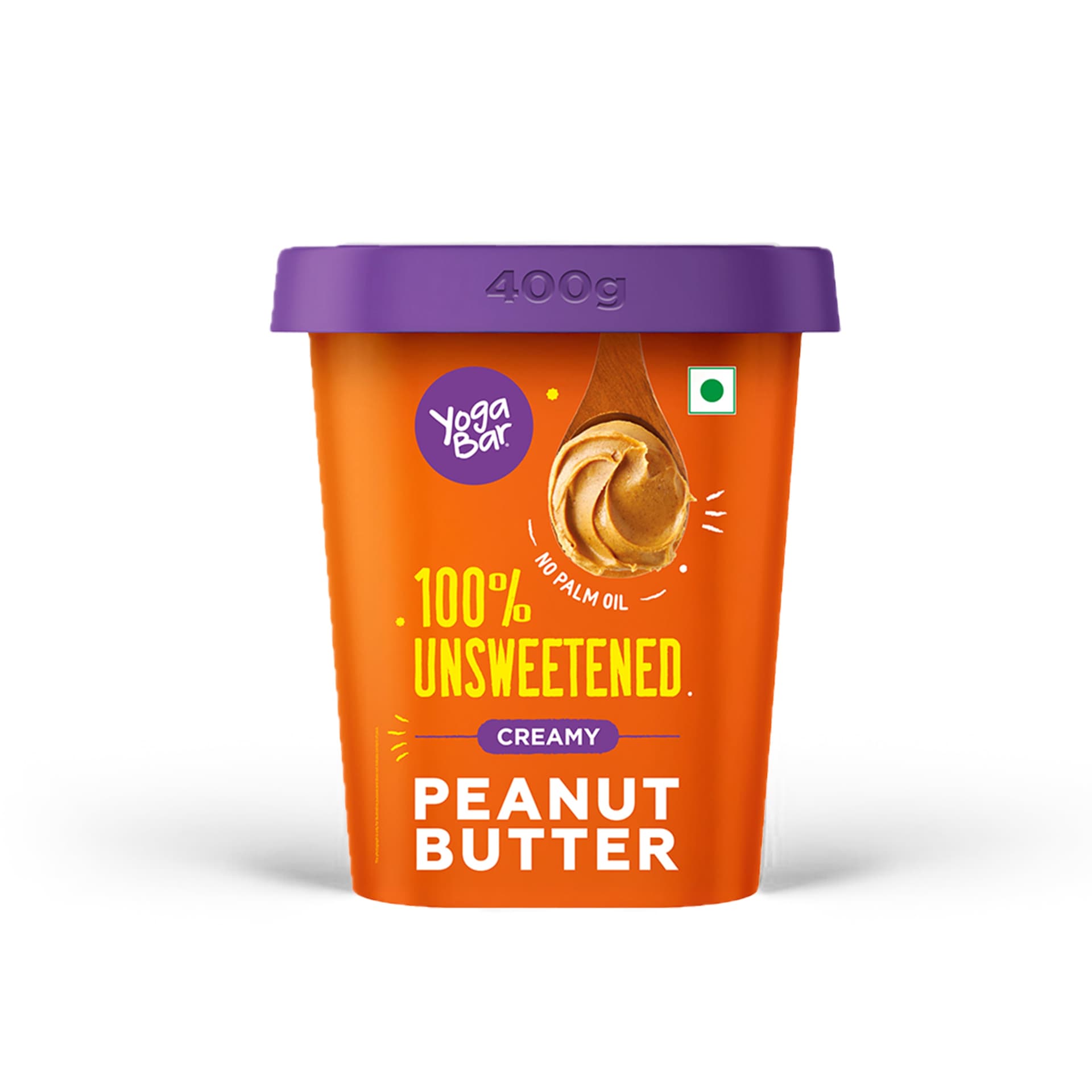 Yogabar Creamy 100% Unsweetened Peanut Butter 400g