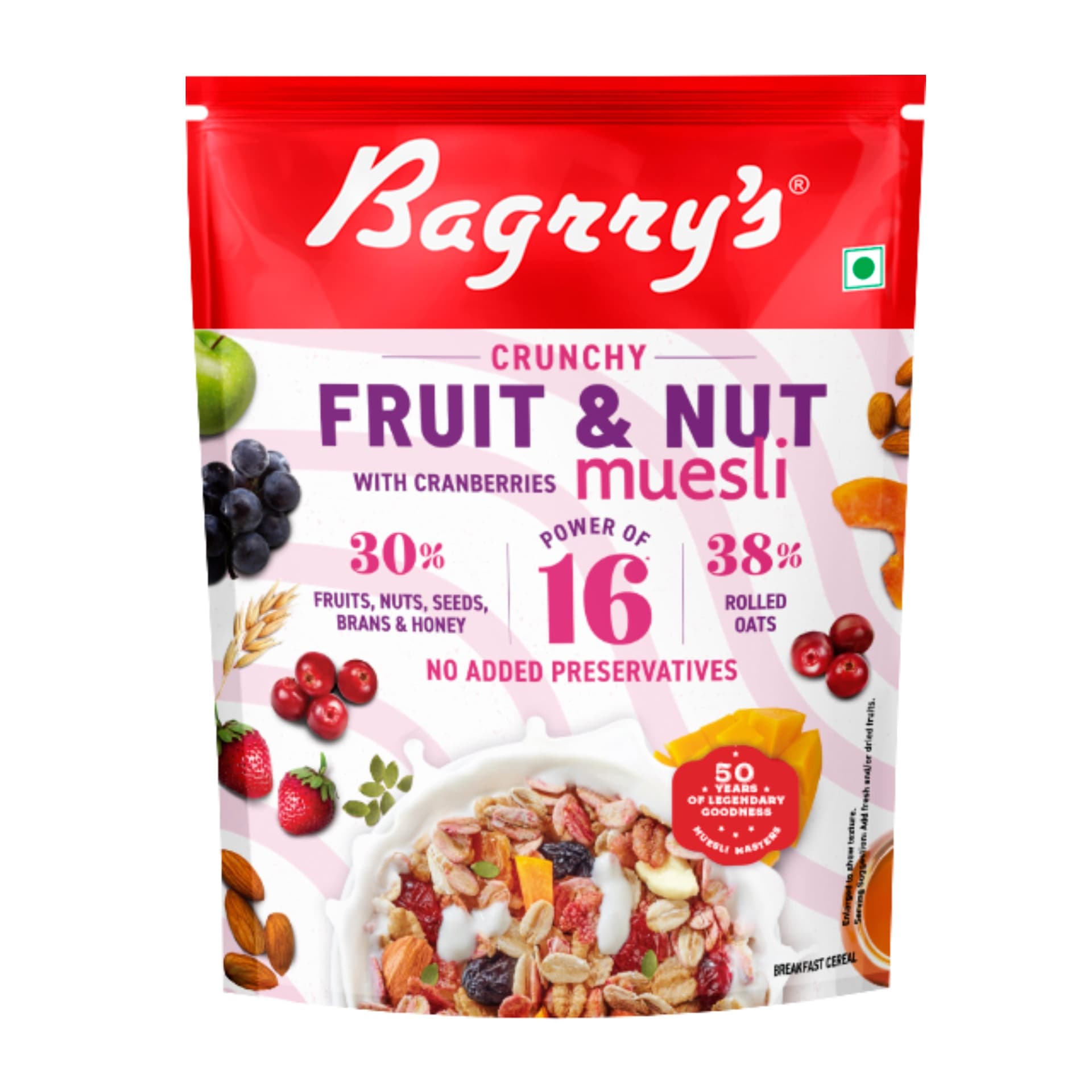 Bagrry's Crunchy Muesli Fruit & Nut with Cranberries
