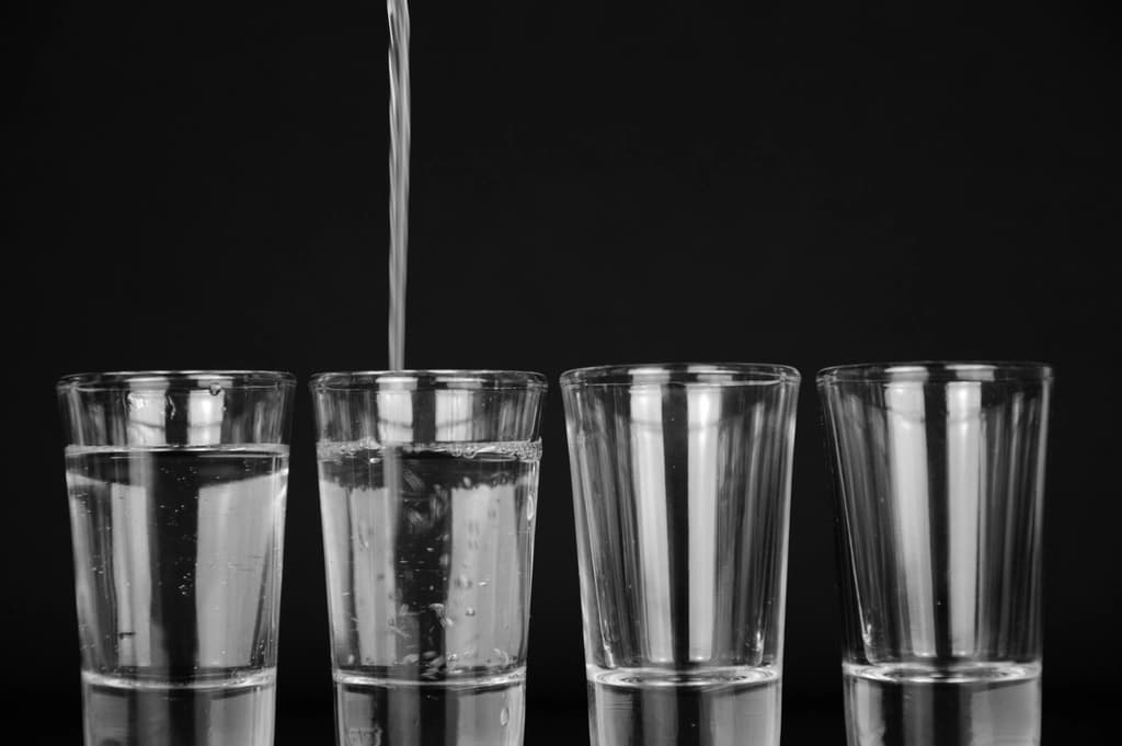 A glass of water