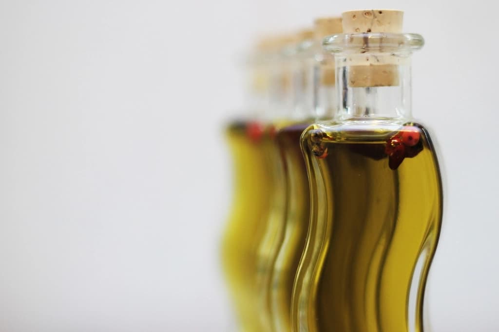 Bottles of cooking oil